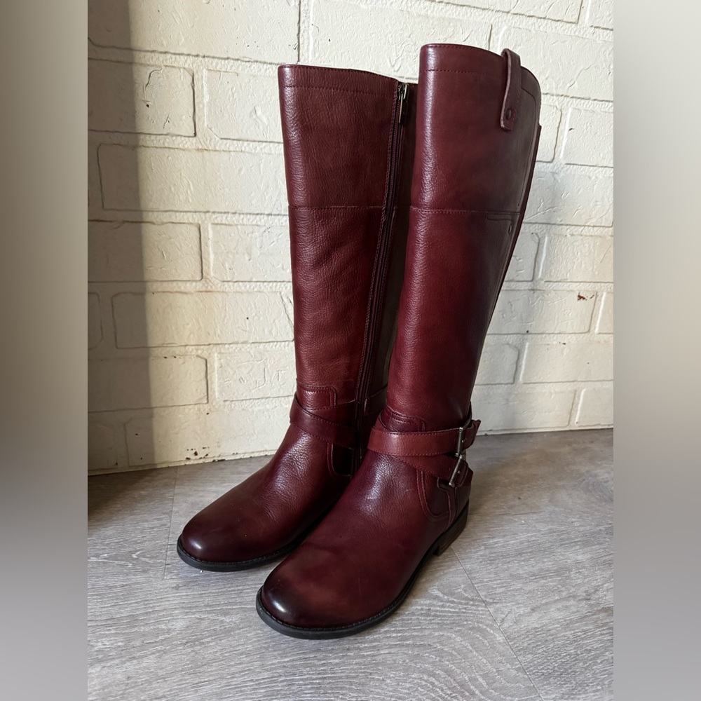 Marc Fisher Deep Burgundy/Burnished Over the Knee Audrey Riding Boots